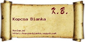 Kopcsa Bianka névjegykártya