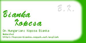 bianka kopcsa business card